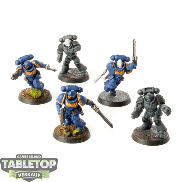Space Marines - 5x Assault Intercessor Squad - teilweise bemalt