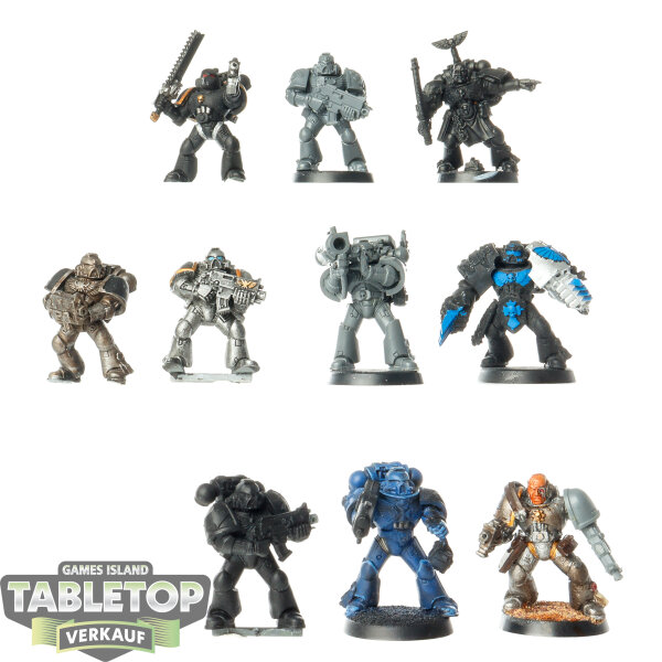 Dark Angels - 10x Tactical Marines klassisch - teilweise bemalt