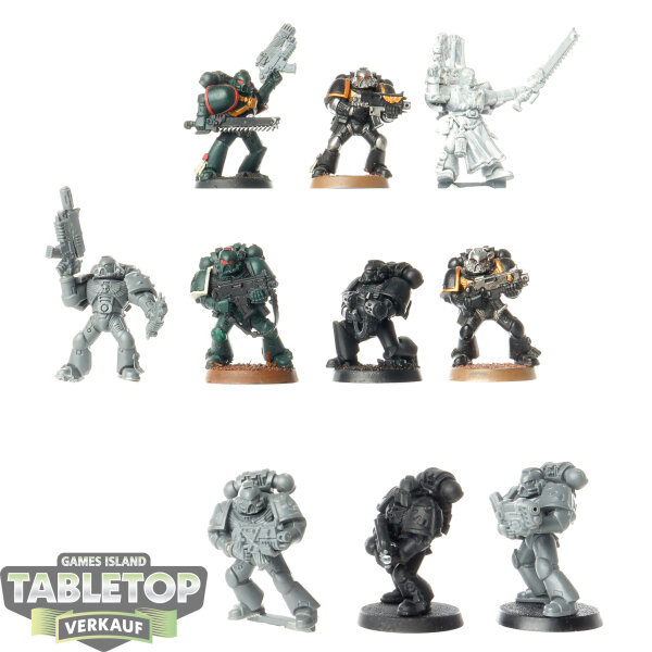 Dark Angels - 10x Tactical Marines klassisch - teilweise bemalt