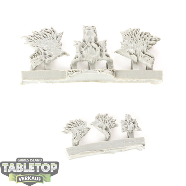 Miniaturen - 6x Wolves Heads Icons - Bitz