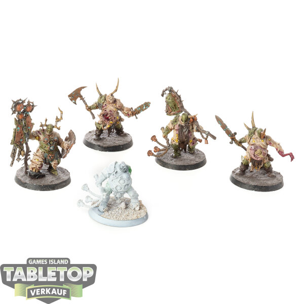 Maggotkin of Nurgle - 5 x Putrid Blightkings klassisch - teilweise bemalt