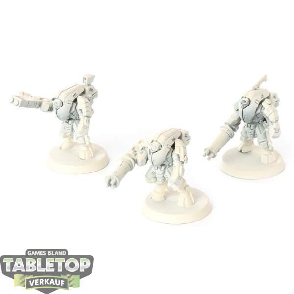 Tau Empire - 3x XV25 Stealth Battlesuits - grundiert