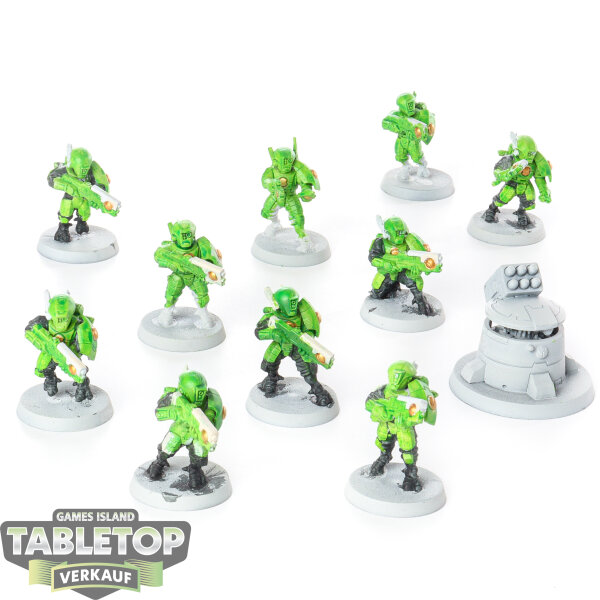 Tau Empire - 10x Fire Warriors Strike Team - teilweise bemalt