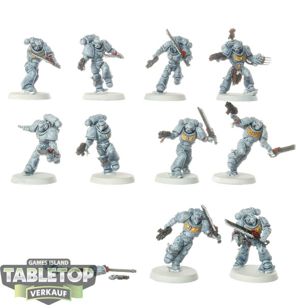 Space Wolves - 10 Blood Claws - teilweise bemalt