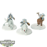 Space Wolves - 3 Thunderwolf Cavalry - teilweise bemalt