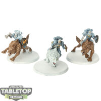 Space Wolves - 3 Thunderwolf Cavalry - teilweise bemalt