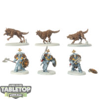 Space Wolves - 3 Wolf Guard Headtakers - teilweise bemalt