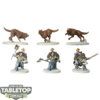 Space Wolves - 3 Wolf Guard Headtakers - teilweise bemalt