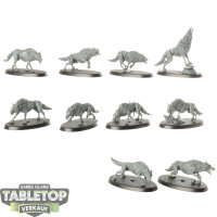 Soulblight Gravelords - 10 Dire Wolves - unbemalt