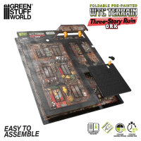 Green Stuff World - Pre-Painted Foldable Three-Story WTC Terrain Ruin - Orks