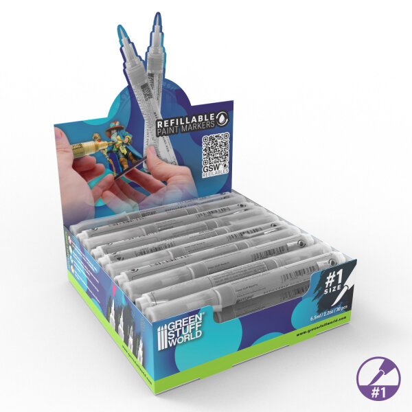 Green Stuff World - Display Box of Refillable Markers 1 - Detail (x30)