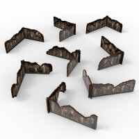 Green Stuff World - Matched Play Pre-painted Low Walls (Pack x8)