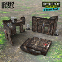 Green Stuff World - Matched Play Pre-Painted Foldable Small L-shaped Ruin - Sci-fi
