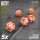 Green Stuff World - 5x D20 20mm Dice - Orange White Marble
