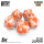 Green Stuff World - 5x D20 20mm Dice - Orange White Marble