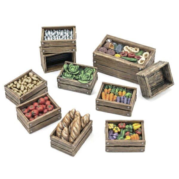 Green Stuff World - Wooden Food Crates 1:48