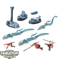 Idoneth Deepkin - 3x Akhelian Morrsarr Guard - bemalt