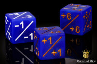 Baron of Dice - +1/ -1 Counters - Matte Blue - Set of 12