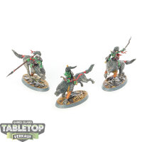 Gloomspite Gitz - 3x Snarlboss and Wolfgit Retinue - bemalt