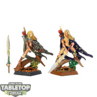 Wood Elf Realms - 2x Wood Elf Nobles - teilweise bemalt