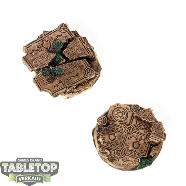 Bases - 2x Temple Bases, Round 40mm - teilweise bemalt