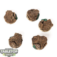 Bases - 5x Temple Bases, Round 25mm - teilweise bemalt