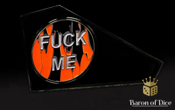 Baron of Dice – 3" Metal Wargaming Movement Gauge | Coin Compatible - Fuck Me - Silver