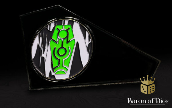Baron of Dice – 3" Metal Wargaming Movement Gauge | Coin Compatible - Green Coffin