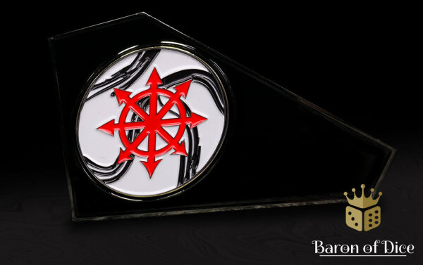 Baron of Dice – 3" Metal Wargaming Movement Gauge | Coin Compatible - Marbled Chaos Star
