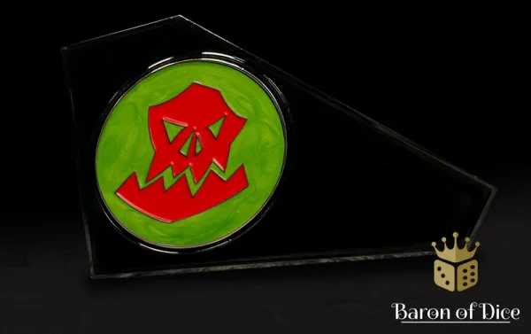 Baron of Dice – 3" Metal Wargaming Movement Gauge | Coin Compatible - Ork - Red