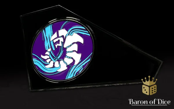 Baron of Dice – 3" Metal Wargaming Movement Gauge | Coin Compatible - Spiked Serpent