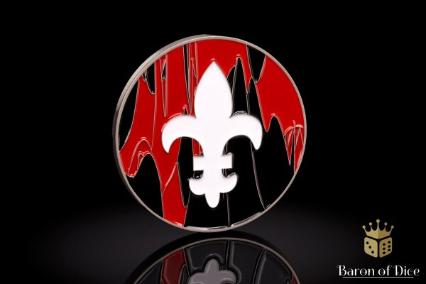 Baron of Dice - 40mm Missionsmarker Coin | Fleur De Lis - Red