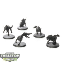 Space Wolves - 5 Fenrisian Wolves - grundiert