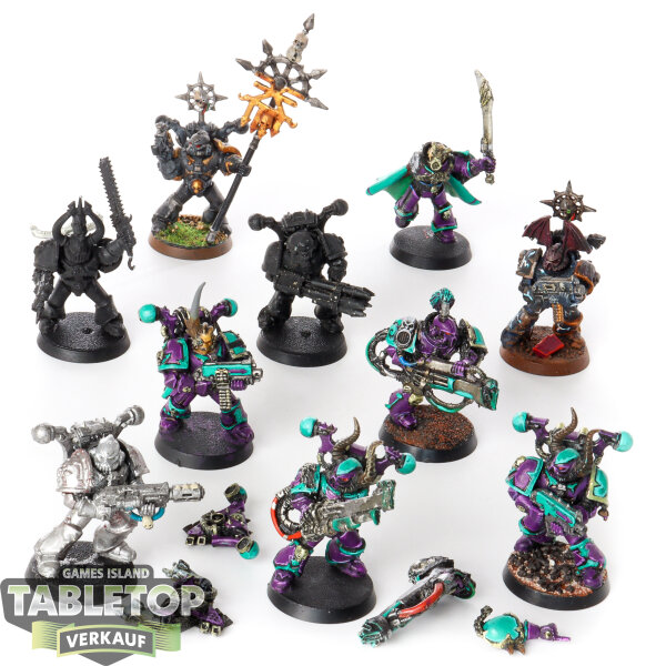 Chaos Space Marines - 10 Chaos Space Marines - teilweise bemalt