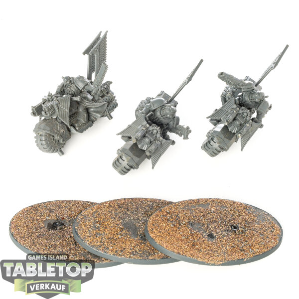 Dark Angels - 3x Ravenwing Bike Squadron - unbemalt