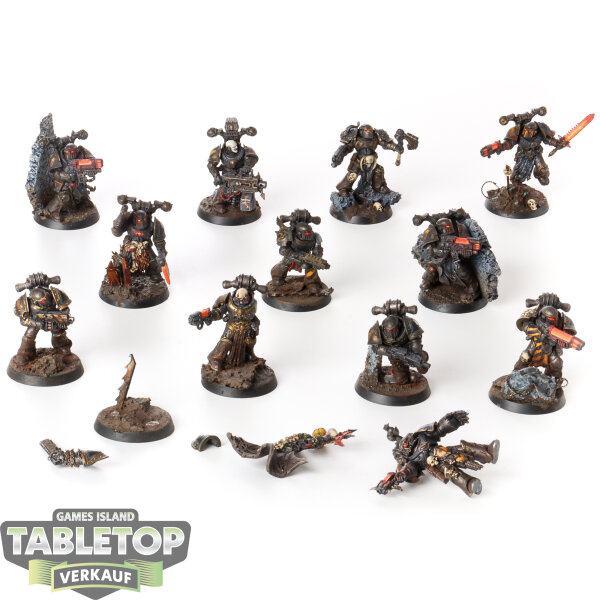 Chaos Space Marines - 12x Legionaries - Iron Warriors - bemalt