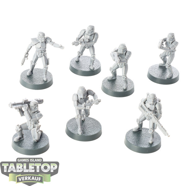 Galaktisches Imperium - 7 Stormtroopers - unbemalt