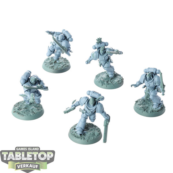 Space Wolves - 5x Blood Claws - teilweise bemalt