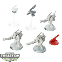 Tau Empire - 3x XV25 Stealth Battlesuits - teilweise bemalt