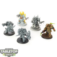 Death Guard - 5x Blightlord Terminators - teilweise bemalt