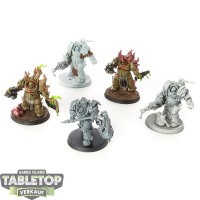 Death Guard - 5x Blightlord Terminators - teilweise bemalt