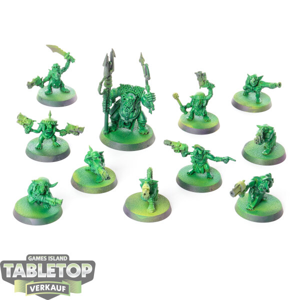 Orks - 10x Ork Gretchin & 1x Runtherd - teilweise bemalt