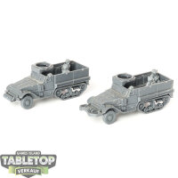 Flames of War - 2x M3 Halftrack Transports - unbemalt