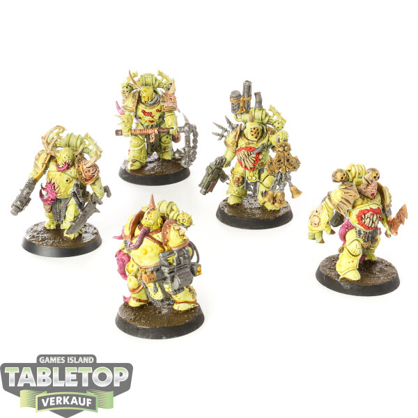 Death Guard - 5x Plague Marines - teilweise bemalt