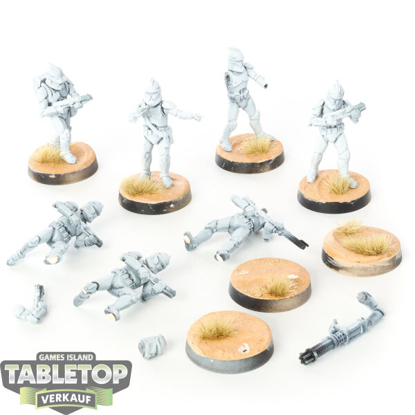 Galaktische Republik - 7x Phase I Clone Troopers - grundiert