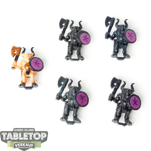 Miniaturen - 5x Beastmen - teilweise bemalt