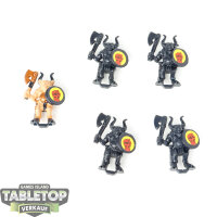 Miniaturen - 5x Beastmen - teilweise bemalt
