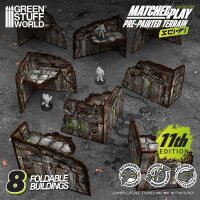 Green Stuff World - Pre-Painted Foldable L-Shaped Ruins 11th Edition (Pack x8)