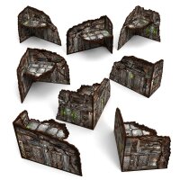Green Stuff World - Pre-Painted Foldable L-Shaped Ruins 11th Edition (Pack x8)