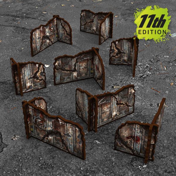 Green Stuff World - Pre-Painted Detachable Ruined Corner Walls 11th Edition (Pack x8)